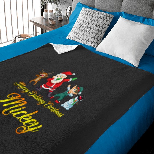 Mickey Name - Dabbing Santa Claus Elf Reindeer Snowman - Merry Dabbing Christmas Mickey  : Mickey Disney Christmas, Disney Christmas Baby Blankets