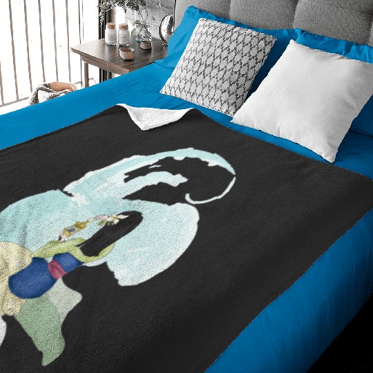 zuko blue spirit with dragons Sticker: Disney Mulan Anime Mushu, Mulan and Mushu Baby Blankets