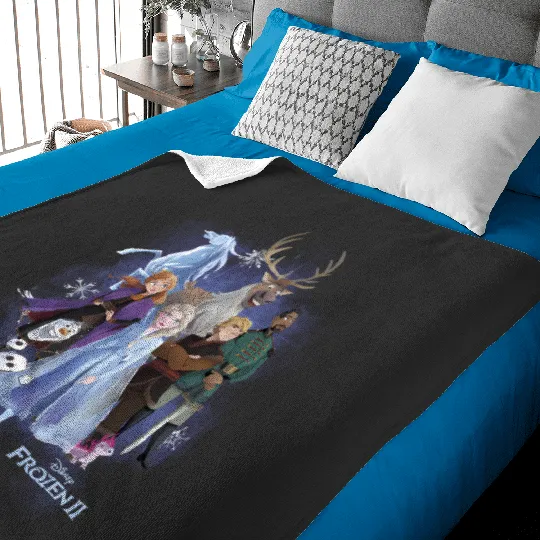 Discover Disney Frozen 2 Group Shot Walking Into Forest Baby Blankets