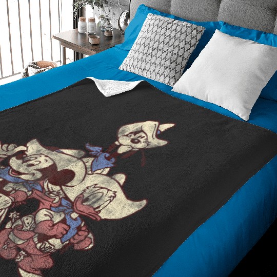 Disney Mickey And Friends Vintage Cowboy Western Group Tank Top Baby Blankets