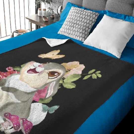 Disney Bambi Thumper Vintage Floral Portrait Baby Blankets