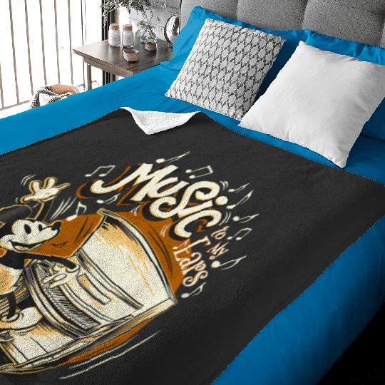 Discover Disney Mickey Mouse Vintage Music To My Ears Baby Blankets