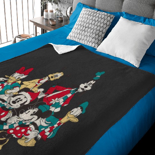 Discover Disney Mickey And Friends Christmas Vintage Group Shot Baby Blankets