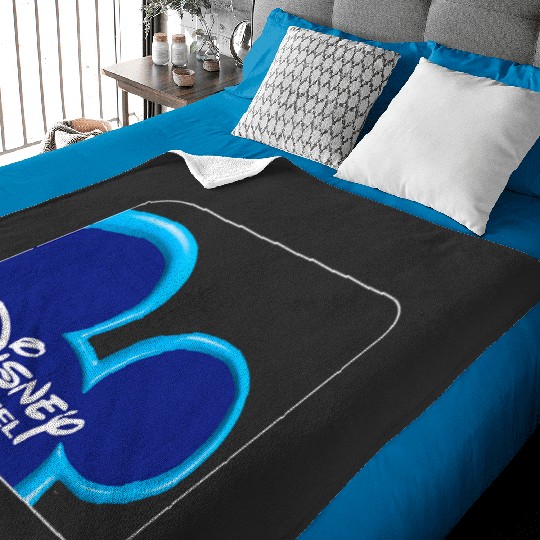 Disney Channel  Mickey Mouse Blue Retro 2000s Logo Baby Blankets
