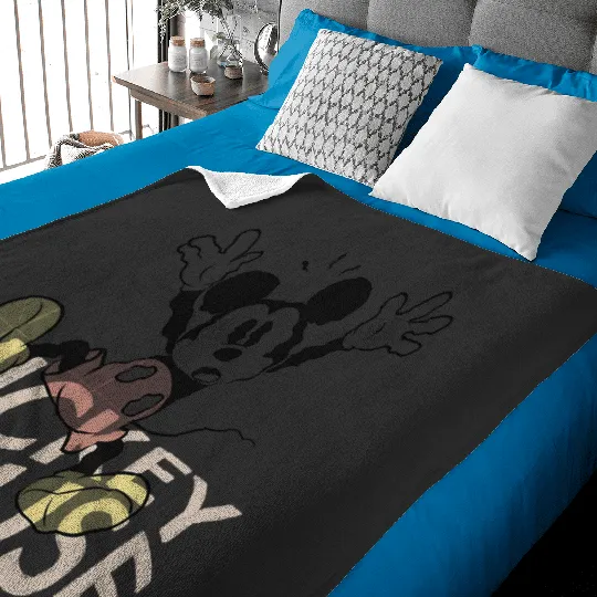 Discover Disney Mickey Mouse Spooky Wiggly Silly Retro Distressed Baby Blankets