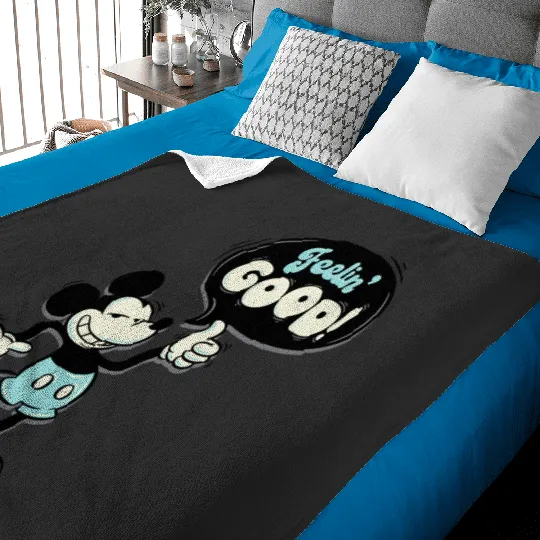 Discover Disney Mickey And Friends Vintage Retro Feelin' Good Bubble Long Sleeve Baby Blankets