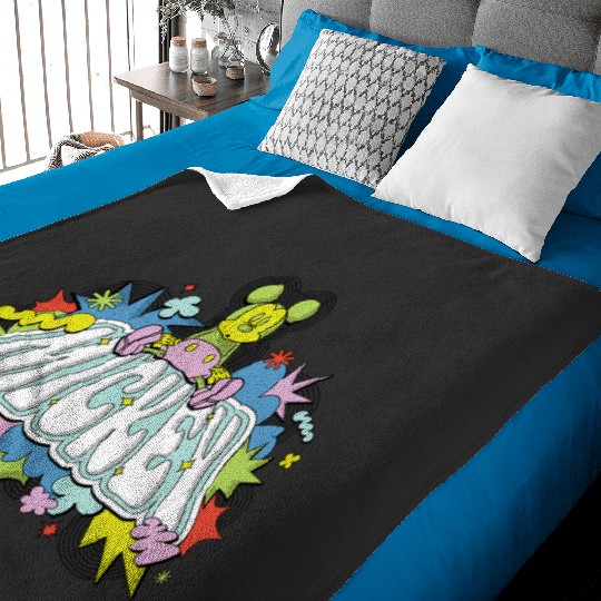 Discover Disney Mickey Mouse Sitting Down on Name Retro Pop Art Long Sleeve Baby Blankets