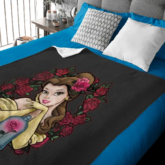Discover Disney Beauty And The Beast Belle Roses Graphic Hoodie Baby Blankets