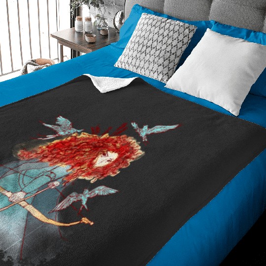 Discover Disney Brave Merida Watercolor Sketch Portrait Baby Blankets