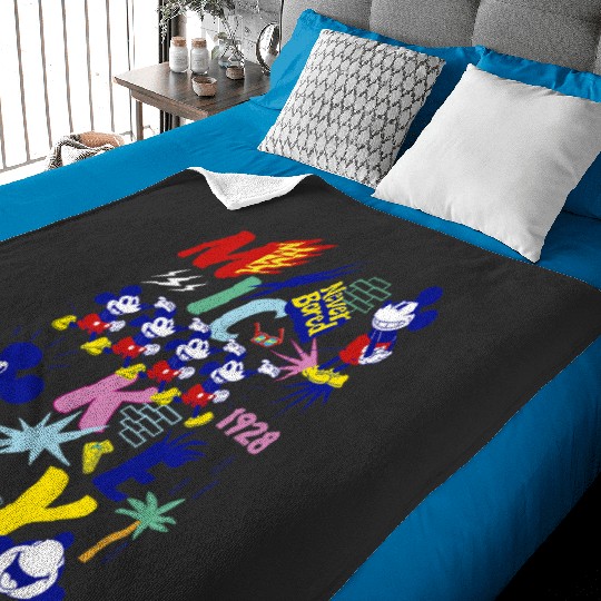 Disney Mickey Mouse Vintage Never Bored Baby Blankets