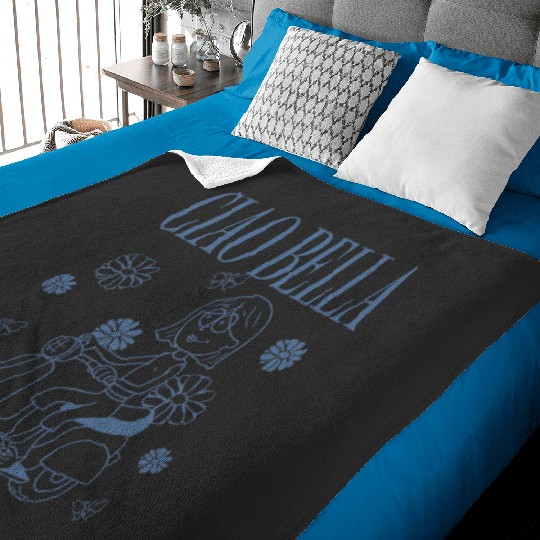 Disney Lizzy McGuire Ciao Bella Lizzie Outline Retro Logo Baby Blankets