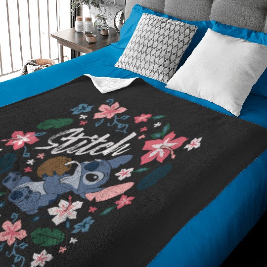 Discover Disney Lilo Stitch Floral Stitch Coconut Portrait Baby Blankets
