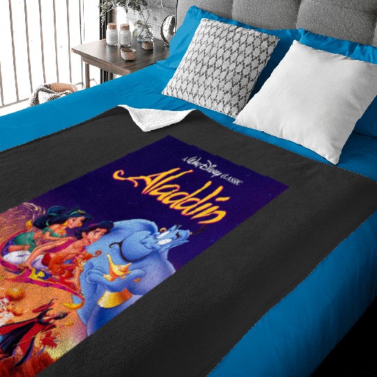 Disney Aladdin 90s Disney Movie VHS Cover Retro Baby Blankets