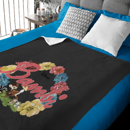 Disney Bambi Floral Ring Logo Premium Baby Blankets