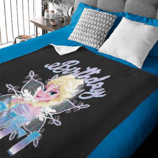 Discover Disney Frozen Princess Elsa Birthday Girl Big Chest Logo Baby Blankets