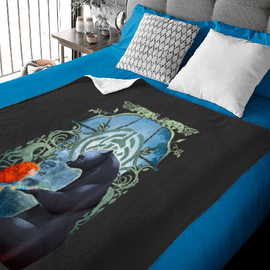 Discover Disney Pixar Brave Merida And Bear Profile Portrait Baby Blankets