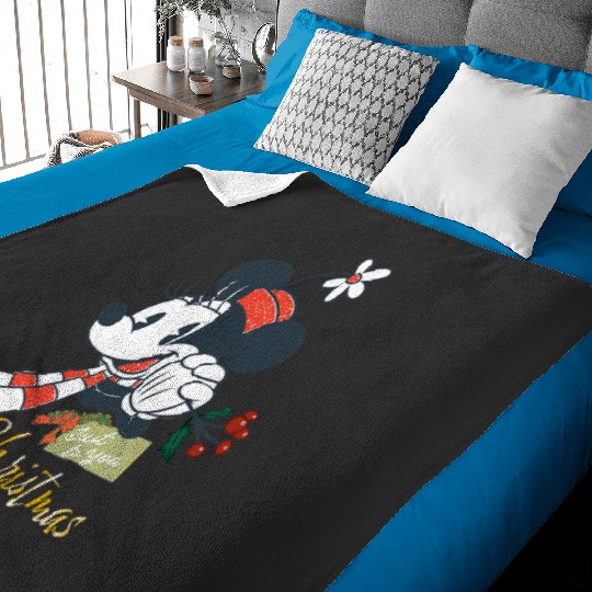 Disney Minnie Mouse Christmas Wishes Just to You Distressed Baby Blankets