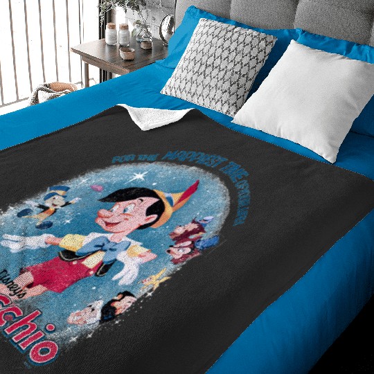 Disney Pinocchio For The Happiest Time In Your Life Retro V-Neck Baby Blankets