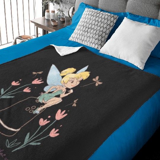 Discover Disney Tinker Bell It’s The Little Things In Life Retro Logo Long Sleeve Baby Blankets