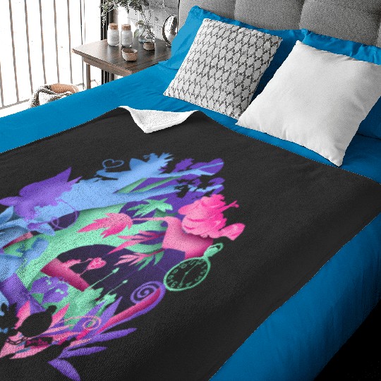 Discover Disney Alice In Wonderland Neon Forest Silhouette Baby Blankets