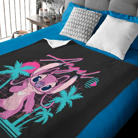 Disney Stitch Retro ’90s Couples Matching Valentine’s Angel Baby Blankets