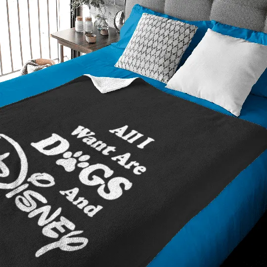 Discover Disney All I Want Are Dogs And Disney Logo Paw Print Baby Blankets