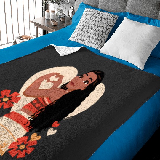 Disney Princess - Moana Heart Valentine'S Day Baby Blankets