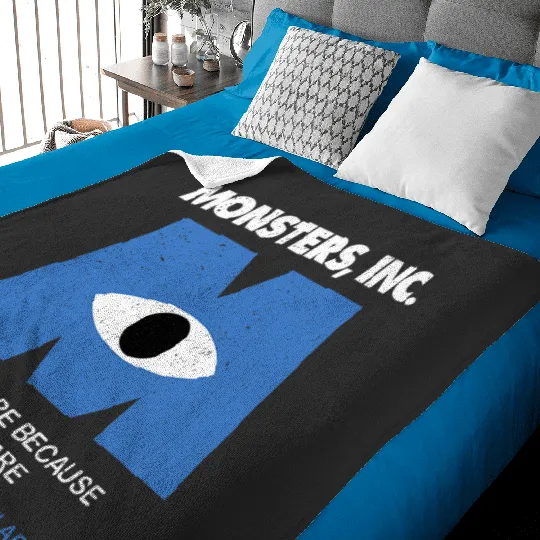 Disney Pixar Monsters, Inc. We Scare Because We Care Retro Baby Blankets