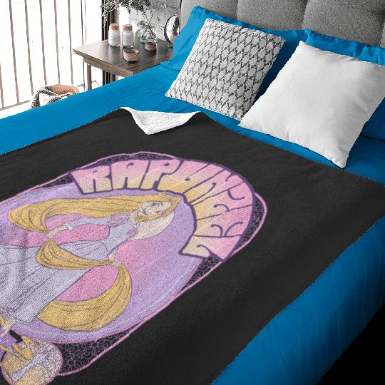 Disney Tangled Rapunzel Seventies Retro Poster Baby Blankets