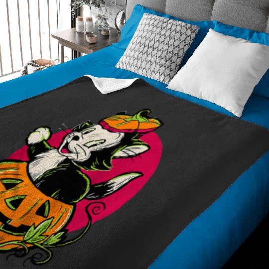Disney Pinocchio Halloween Figaro Inside A Pumpkin Retro Raglan Baseball Tee Baby Blankets