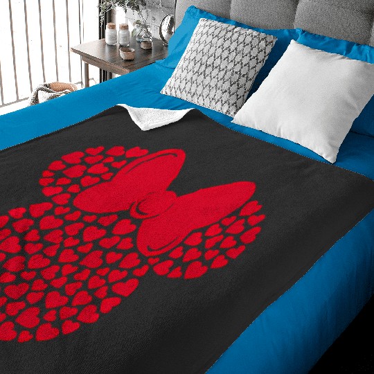 Discover Disney Minnie Mouse Icon Filled With Hearts Baby Blankets