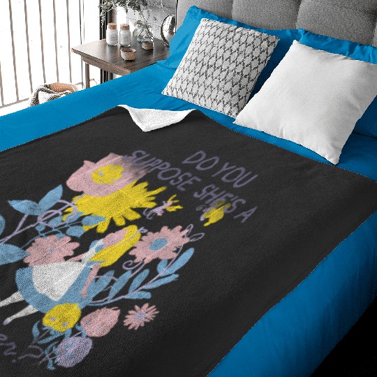 Disney Alice In Wonderland Do You Suppose She'S A Wildflower Baby Blankets