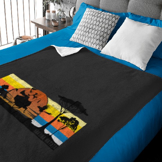 Discover Disney Lion King Hakuna Matata Faded Retro Striped Portrait Baby Blankets