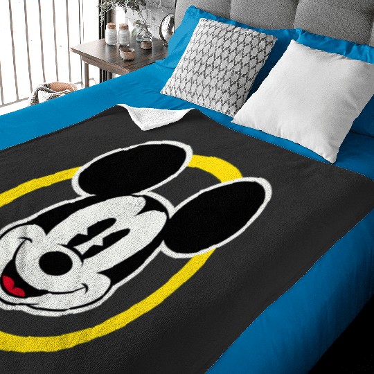 Amazonss Essentials Disney Smiling Mickey in Yellow Circle Baby Blankets