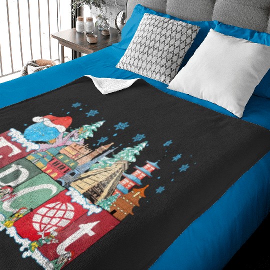 Disney Epcot Christmas Baby Blankets, Joy to the World Christmas 2023 Baby Blankets