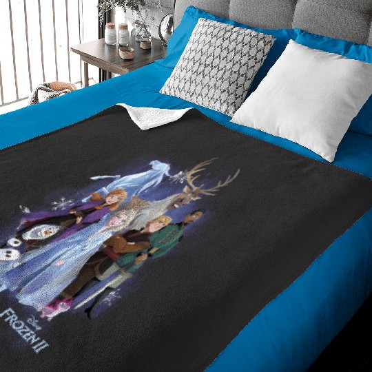 Discover Disney Frozen 2 Group Shot Walking Into Forest Baby Blankets