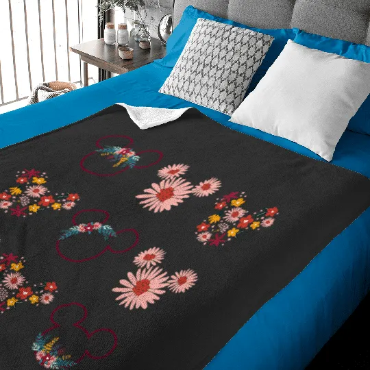 Disney Mickey Mouse Flowers and Daisy Print Baby Blankets