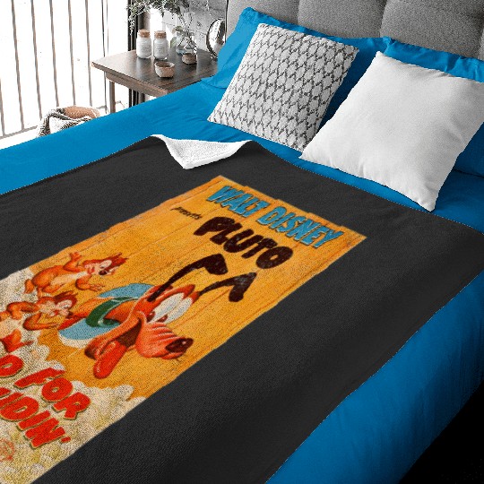 Womens Disney Pluto Food for Feudin’ with Chip ‘n Dale V-Neck Baby Blankets