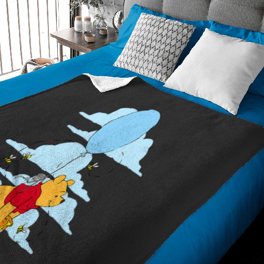 Discover Disney Winnie The Pooh Floating Balloon Honey Pot Baby Blankets