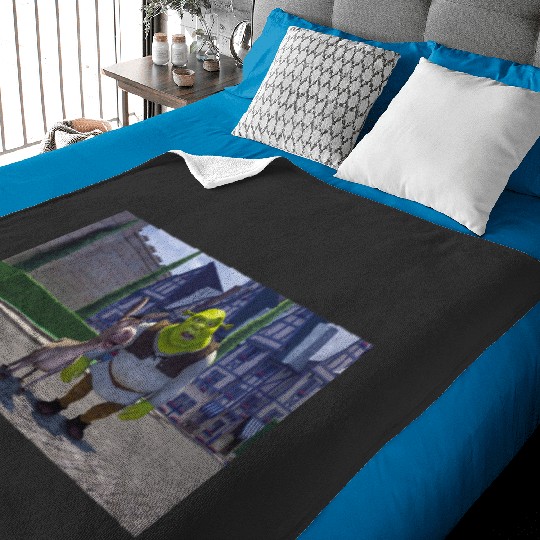Shrek And Donkey Disturbed Faces In Duloc  : Shrek Same Swamp Forever , Shrek Shirt, Disney Fiona Princess , Shrek,Shrek Baby Blankets