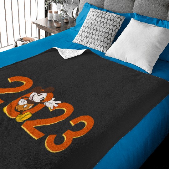 Disney Mickey Mouse Waving 2023 100th Anniversary New Year Baby Blankets