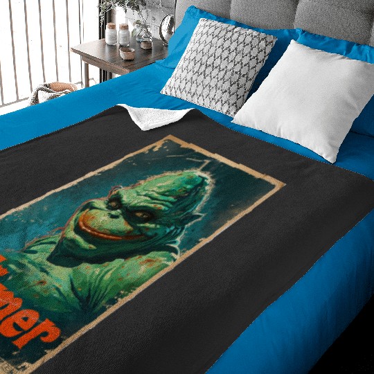 Green Grotesque Creature in Retro Poster Style Active : Shrek Same Swamp Forever , Shrek Shirt, Disney Fiona Princess , Shrek,Shrek Baby Blankets