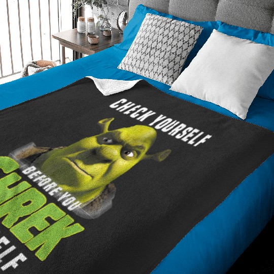 Shrek Check Yourself Before You Shrek Yourself   : Shrek Same Swamp Forever , Shrek Shirt, Disney Fiona Princess , Shrek,Shrek Baby Blankets