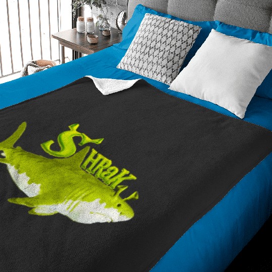 Shrak wWords- Shrek but a Shark  : Shrek Same Swamp Forever , Shrek Shirt, Disney Fiona Princess , Shrek,Shrek Baby Blankets