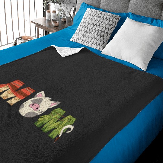Disney Moana Letters Pua Maui Mother’s Day Birthday Best Mom Baby Blankets