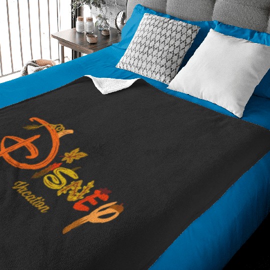 Disney Autumn Fill Logo Fall Trip Vacation Baby Blankets