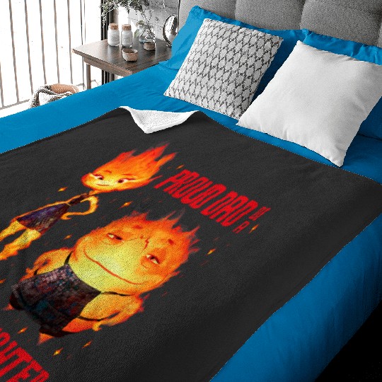 Disney and Pixars Elemental Proud Dad of a Fiery Daughter Baby Blankets
