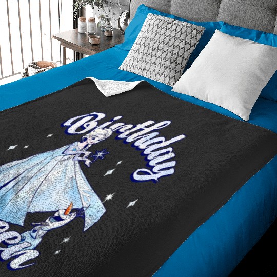 Kids disney frozenss Birthday Queen Elsa Olaf Portrait Youth Baby Blankets
