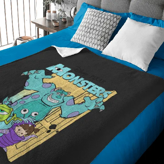 Disney Pixar Monsters Inc. Mike Sully Boo Group Poster Baby Blankets