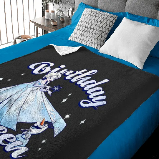 Kids disney frozenss Birthday Queen Elsa Olaf Portrait Youth Baby Blankets